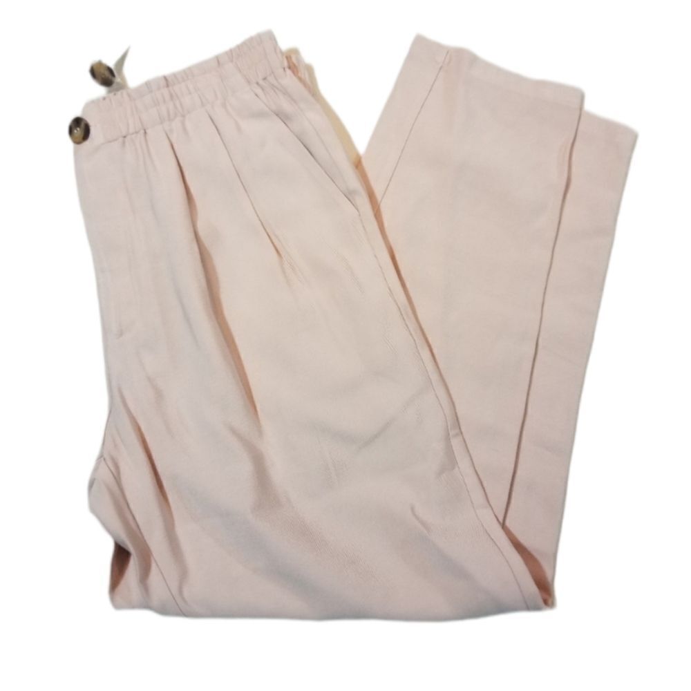Elodie Pink High Waist Tapered Leg Pants Size Large